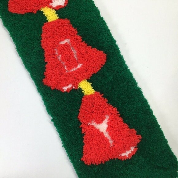 Vtg Latch Hook JOY Wall Hanging Christmas Bells Bell Pull Finished Completed Rug - Picture 5 of 7